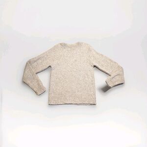 Vintage LL Bean Sweater Beige Oatmeal Chunky Knit Fisherman Classic Preppy